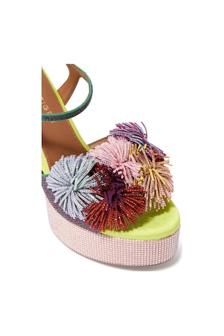 Kurt Geiger Pom Pom Tie 125 Platform Kadın Dolgu Topuk Sandalet Çok Renkli
