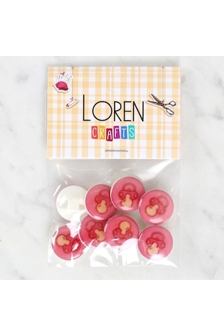 Loren Crafts 8'li Emzik Düğme - 1008
