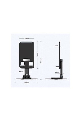 Katlanabilir Telefon Tablet Tutucu Stand GRİ