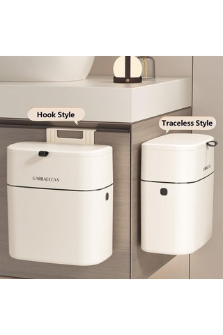 Yaratıcı Duvara Monte Asılı Çöp Kovası Mutfak Dolap Kapağı Kapaklı Mutfak Çöp Kovaları Çöp Kovası Ev Diğer