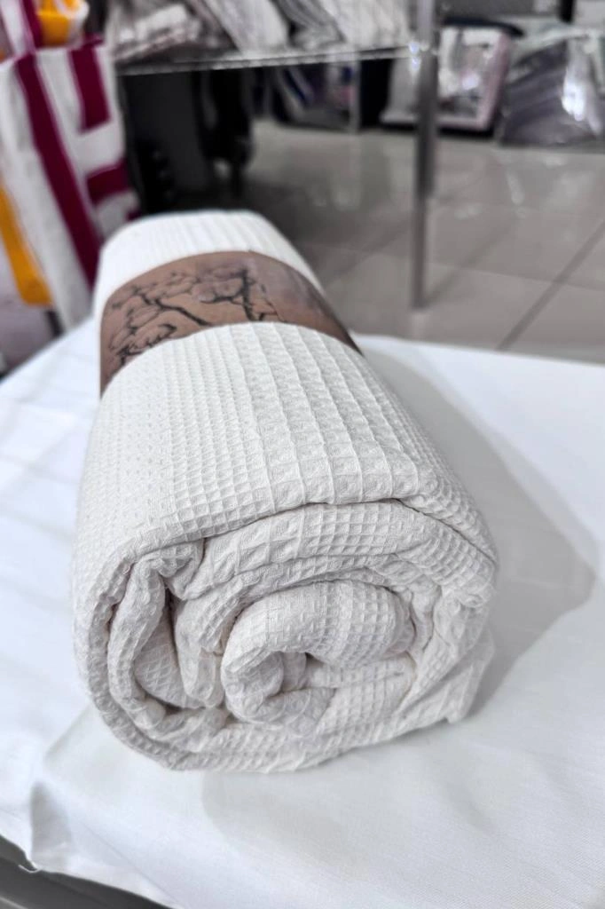 Çeyiz Diyarı Tek Kişilik Yazlık Pamuklu Tek Pike Krem Krem