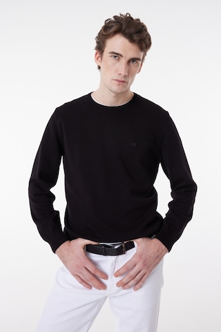 Wrangler Regular Fit Normal Kesim %100 Pamuk Erkek Siyah Triko Kazak W8A02P100 Siyah