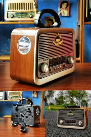 Retro Rt-301 B Nostaljik Görünümlü Bluetoothlu Ve Fenerli Mp3 Çalar Radyo Müzik Kutusu