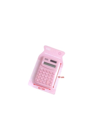 Güneş Enerjili Ve Pilli 8 Haneli Küçük Hesap Makinesi 1 Adet Ebat: 10 Cm X 6,1 Cm Pembe