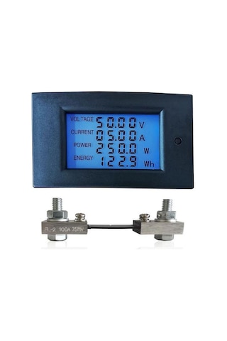 WZ-DM100 100V 100A Voltmetre Ampermetre - 75mV Şönt Direnç