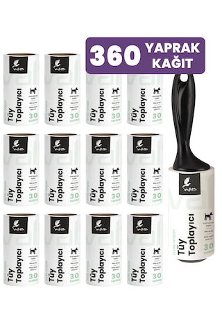 Maginot 12 Adet Yedek Rulolu Tüy Toplayıcı Toplam 360 Yaprak Yapışkan Kağıt