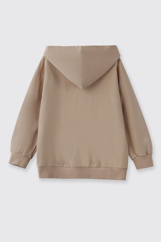 Panço Erkek Çocuk Fermuarlı Sweatshirt Siyah Bej