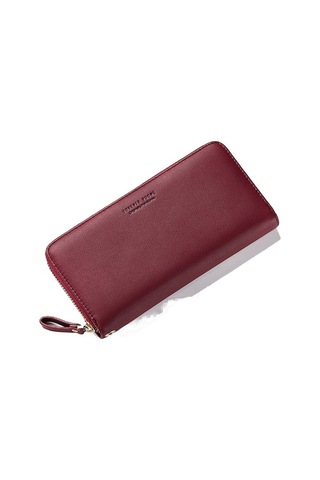 Dancemonkey Sınır Ötesi Kadın Cüzdan Fermuarlı Cep Telefonu Çantası Pu Bozuk Para Cüzdanı Toptan-kırmızı Kırmızı/ Kırmızı