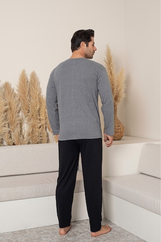 Sude Homewear Erkek Uzun Kol Pijama Takımı Antresit