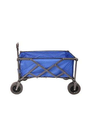 Katlanır Vagon Plaj Ve Kamp Arabası Fren Sistemli Koruma Kılıflı Kalın Tekerlekli -mavi 90x51x57 Cm