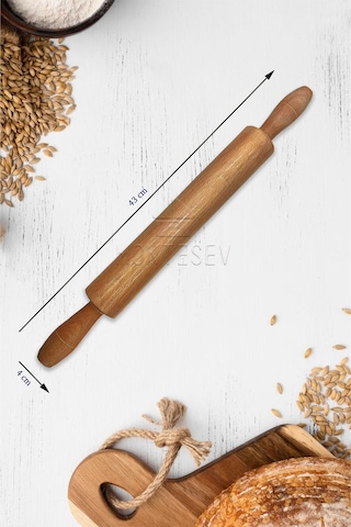 Zambak Serisi Ahşap Hamur Açma Oklavası Merdanesi Börek Seti 6 Lı