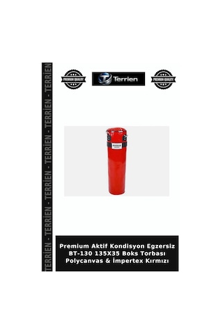 Premium Aktif Kondisyon Egzersiz Bt-130 135x35 Boks Torbası Polycanvas & İmpertex Kırmızı