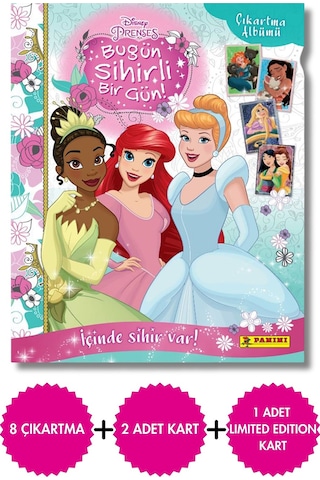 Toyika Panini Lisanslı Disney Prinses Mega Başlangıç Paketi Album+2 Paket 8 Stickers Çıkartma
