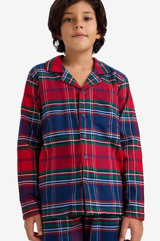 Defacto Erkek Çocuk Pijama Takımı Flanel Uzun Kollu Üst Uzun Alt F0983a825wnrd286 Kırmızı-rd286