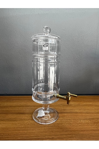 Lüks Musluklu Cam Lohusa Şerbetlik Damacana Sebil 1,50 Lt Şeffaf