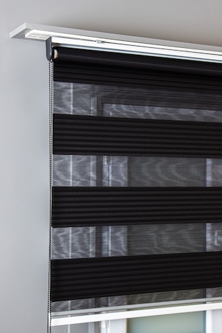 Pileli Siyah Zebra Stor Kaliteli Güneşlik Perdeler