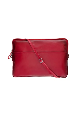 Bloomsleeve Leeds 14" Crimson Red Hakiki Deri Laptop & Tablet Kılıfı Kırmızı