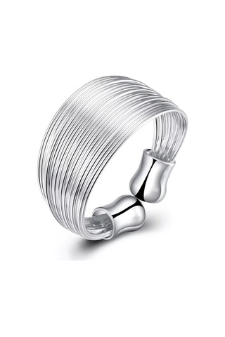 925 Ayar Gümüş Ayarlanabilir Minimalist Çok Katmanlı Yüzük