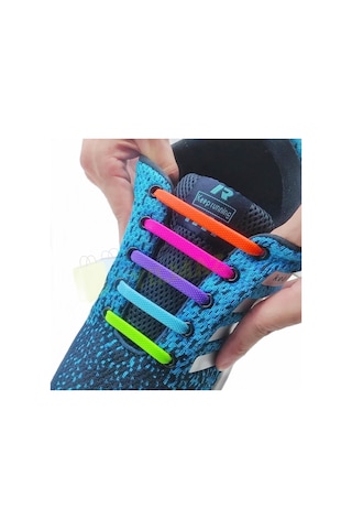 Renkli Silikon Ayakkabı Bağcık 8+8 Adet Yeni Nesil %100 Kauçuk Yüksek Kalite