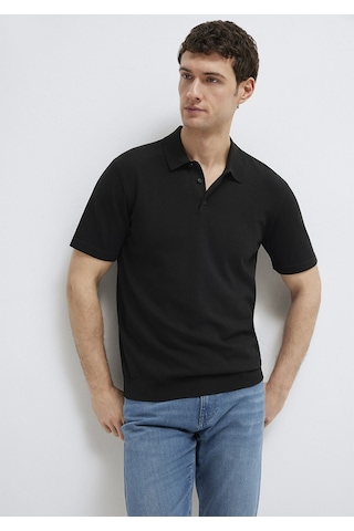 Mavi Polo Yaka Triko Siyah