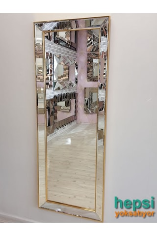 Ayna Çerçeveli Model Altın Renk Boy Aynası Altın