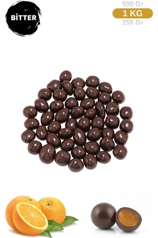 Bitter Çikolata Kaplı Portakal Aromalı Lokum Draje 1kg