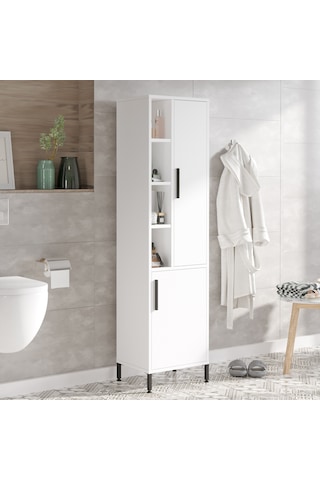 Yurudesign Vitale Çok Amaçlı Dolap Banyo Dolabı Beyaz Vı2-W Beyaz