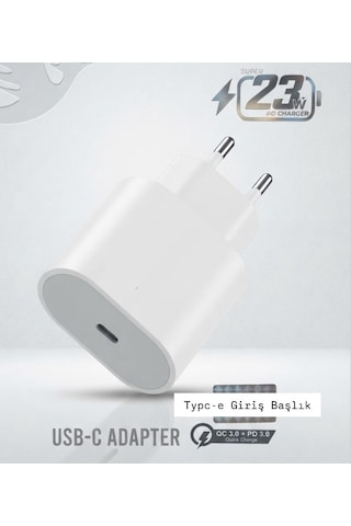 23w Typc-e Şarj Adaptörü Hızlı Şarj Aleti Başlığı Adaptör Yeni Nesil 23w Başlık
