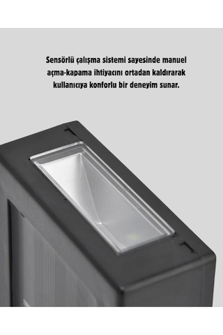 6 Led Güneş Enerjili Sensörlü Lamba Akıllı Işık Sensörlü, Enerji Tasarruflu Bahçe Aydınlatma Siyah