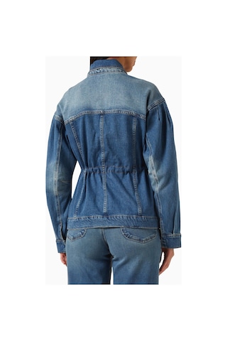 Good American Barrel Kollu Oversize Denim Ceket, Modern Şık Kadın Dış Giyim Mavi