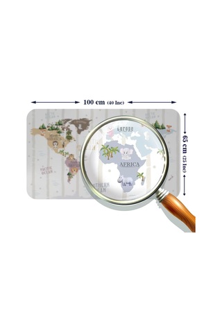Eğitici Dünya Haritası Dünya Atlası Çocuk Ve Bebek Odası Duvar Sticker -60x105-3825 Renkli