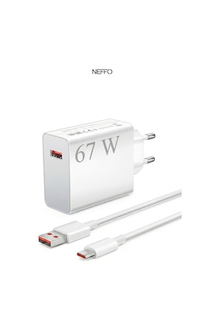 67w Hızlı Şarj Adaptörü Usb-a To Type-c Kablolu Android & İos Uyumlu Çift Turbo Hızlı Şarj Cihazı