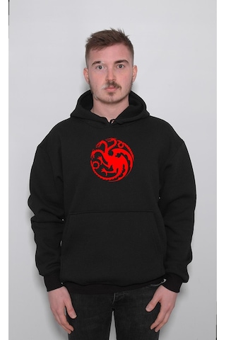 Targaryen Game Of Thrones Fıre And Blood House Sweatshirt Unisex Kapüşonlu Hoodie 001