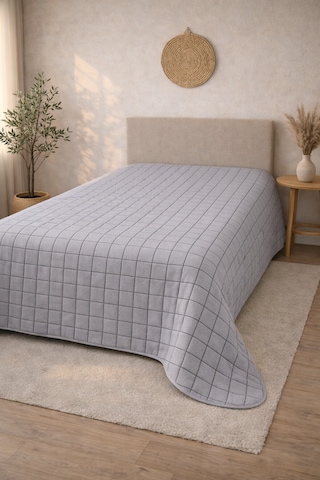 Laila Kapitone Pamuklu Tek Kişilik 160 X 230 Cm Pike Gri