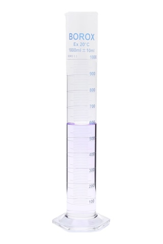 Cam Mezür 1000 Ml - Uzun Form - Mavi Skala - Borosilikat 3.3
