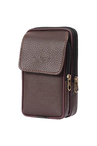 Bel Çantası El Çantası, İş Bel Çantası, Küçük Seyahat Çantası Telefon, Su Geçirmez Bel Çantası Kahverengi