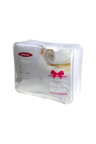 Taç Kristal Tek Kişilik 1 Alana 1 Bedava Yorgan 155x215 Cm Beyaz
