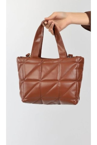 Mubiano 840-tb Orta Boy Kapitone Desen Kadın Askılı Fermuarlı Taba Tote Bag Alışveriş Çantası Taba