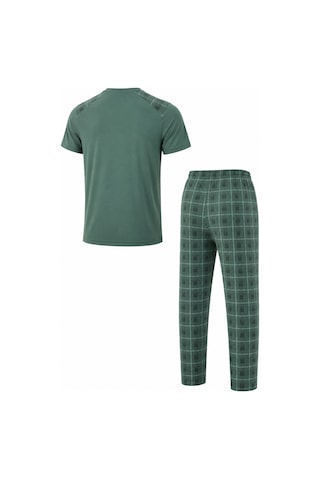 Mutlu City Erkek Rahat Kalıp Yuvarlak Yaka Kısa Kollu Pamuk Pijama Takımı 9055 Mint Yeşili