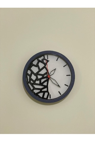 Modern Sanat Dokunuşuyla Parçalanan Zaman Duvar Saati Beyaz Zemin Ve Koyu Gri Kasa Siyah