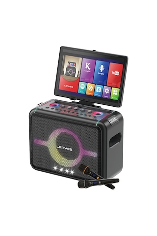 Lenyes S892 Rgb Işıklı Mikrofonlu Dokunmatik Ekranlı Tws Bluetooth Speaker Hoparlör V5.3 300w Siyah