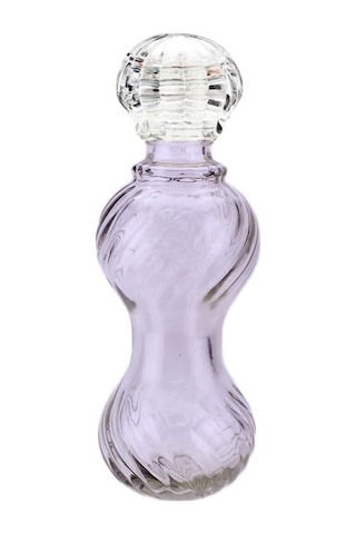 Tahtakaletoptanci Şişe Cam Saray Kapaklı Çizgi Desenli Vazo 100 Cc (10 Adet)