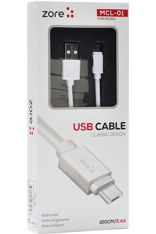 Ariatech Beyaz Mcl-01 Micro Usb Kablo