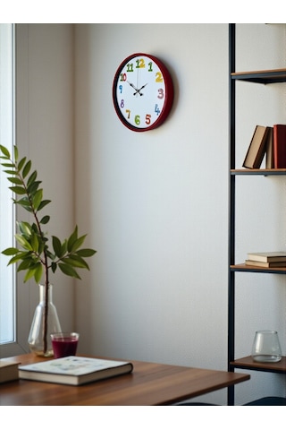 36 Cm Kırmızı Çocuk Odası Duvar Saati Diğer 64442764