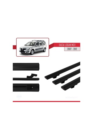 Dacia Logan Mcv 2007-2012 Arası İle Uyumlu Basic Model Ara Atkı Tavan Barı Siyah 3 Adet