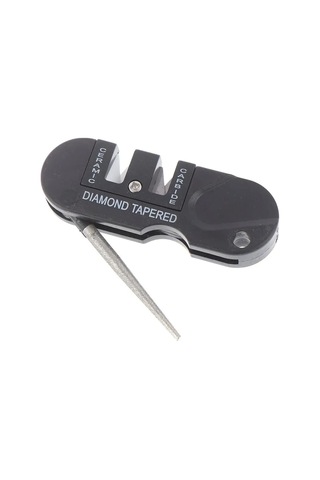 Reedark 4'lü Çok Fonksiyonlu Bıçak Taslaştırıcı: Tungsten Çelik Kaba + Seramik İnce Taslaştırma, Anahtar Zincirine Takılabilir, Ev Ve Dışarı Kullanıma Uygun Siyah