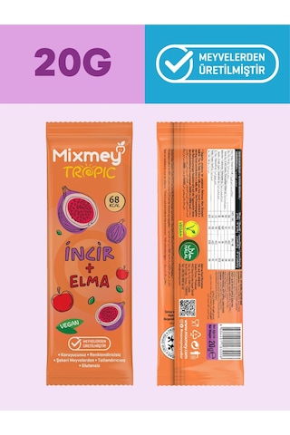 Mixmey Tropik Meyve Bar Serisi 20 Adet | Atıştırmalıklar – Vegan, Glutensiz (20GR X 20 ADET)