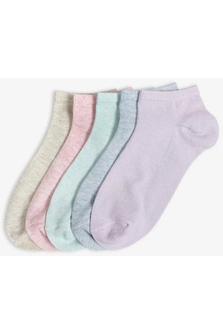 Bolero 5'li Soft Renkli Yazlık Düz Kadın Patik Çorap Çok Renkli