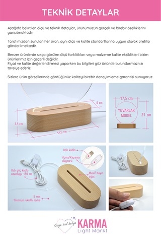 Yaşam Çiçeği Sembollü Kişiye Özel Ledli Gece Lambası Masif Ahşap Tabanlı Usb Kablolu Pleksi Led Gece Lambası