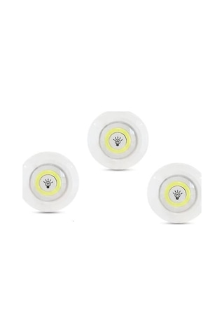 Kablosuz Uzaktan Kumandalı 3lü Led Lamba Seti Evimdeyokyok Beyaz